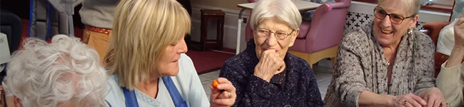 Villa Maria caring nursing staff with resident